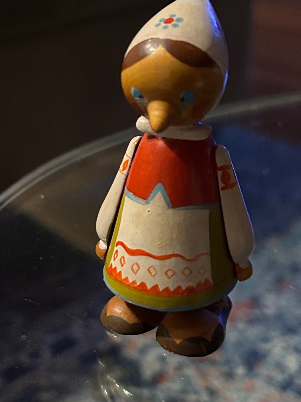 Vintage hand-painted Russian wooden figurine